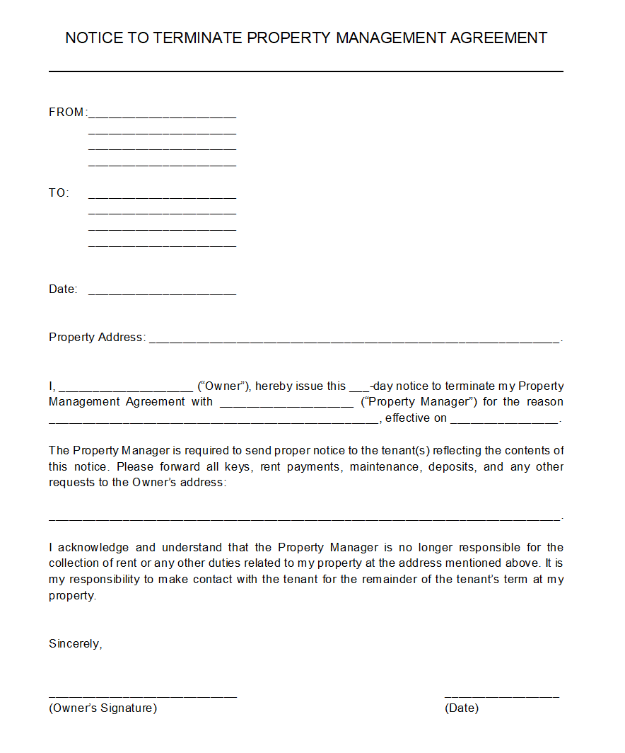 Property Management Termination Letter Sample from www.floridapropertymanagement.com